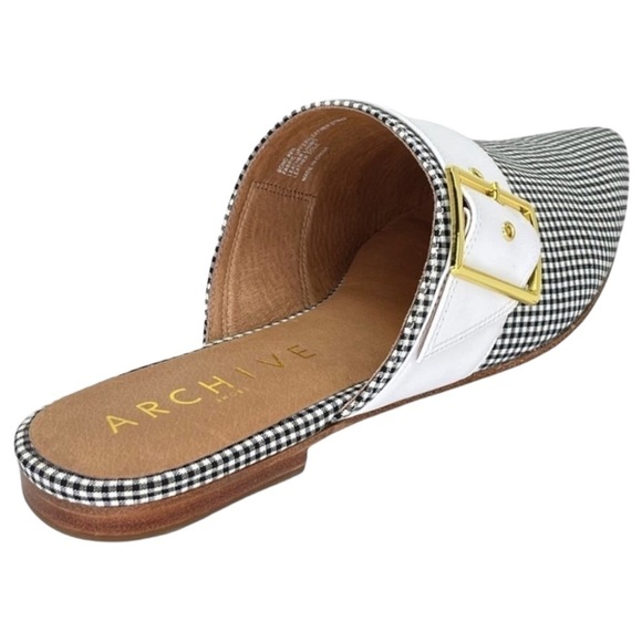 Archive Bond Gingham Checkered Fabric Womens Flat Mules Size 8M - Picture 11 of 16